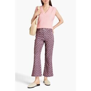 Re/Done 70s Loose Flare Corduroy Jeans Plum Stamp Cropped Kick Flare SZ 25 NWT